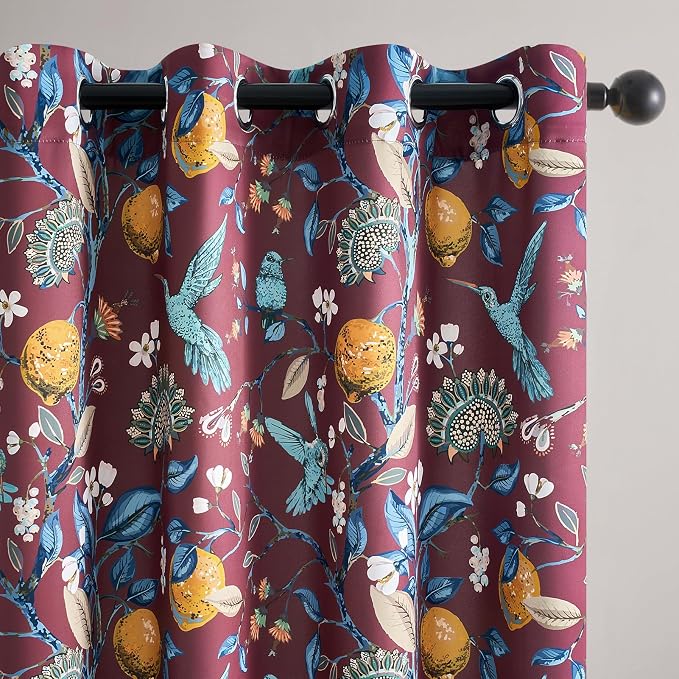 Topfinel Rust Floral Curtains 96 Inches Long 2 Panels Unique Beige Luxury - Image 3