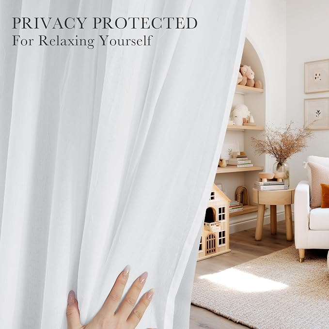 PONY DANCE Greyish White Bedroom Blackout Curtains - Image 2