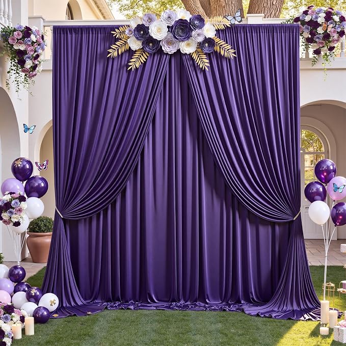 20ft×12ft Deep Purple Backdrop Curtains - Image 8