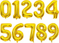 2 Set 20 Pcs Number Balloons 16 Inch Gold 0-9 Number Mylar Foil Balloons Gold by Unknown