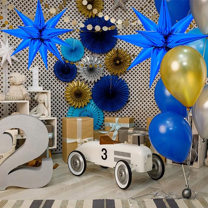 ZAKVOOR 60 Pcs Star Balloons 12 Spike Foil Explosion Party Decoration Balloons - Image 5