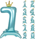Blue Crown Number 7 Foil Balloon Standing Blue digital 7 Foil Balloon | by YOIOZAIZAI
