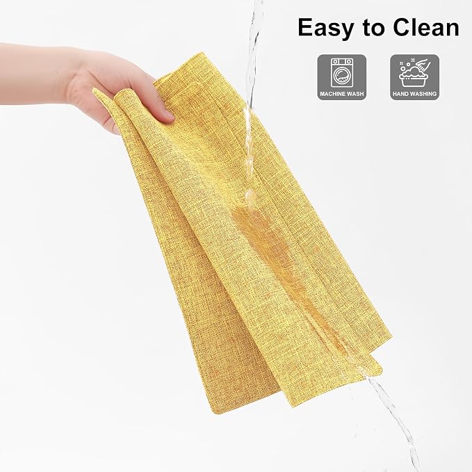 Homaxy Cloths Placemats for Dining Table Set of 8, Mustard Yellow | Heat - Image 7