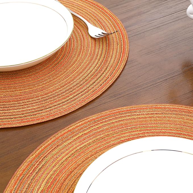 SHACOS Round Placemats Set of 4 Woven Braided Place Mats Table Placemats 15 - Image 8
