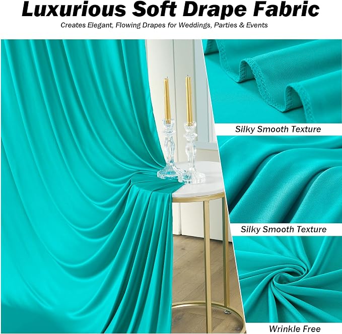 20x12 ft Turquoise Backdrop Curtains - Image 2