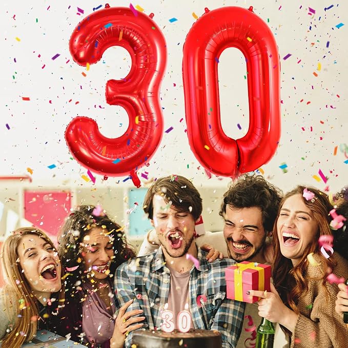 30 Number Balloons Large Foil Number Balloon Big 40 Inch - Image 3