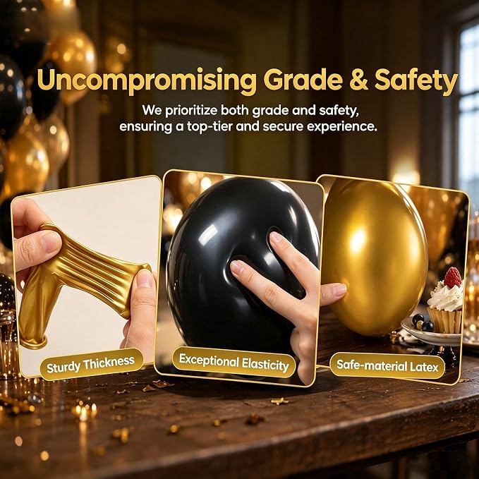 128 PCS Black and Gold Balloon Arch Kit, Anniversary, New Year, Birthday - Image 6