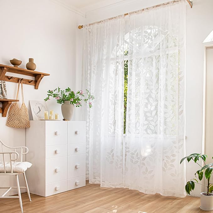 Treatmentex Lace White Sheer Curtains - Image 8
