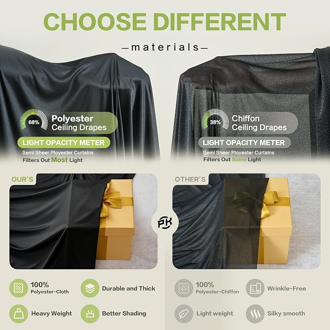 40ft×12ft Black Backdrop Curtain - Image 5