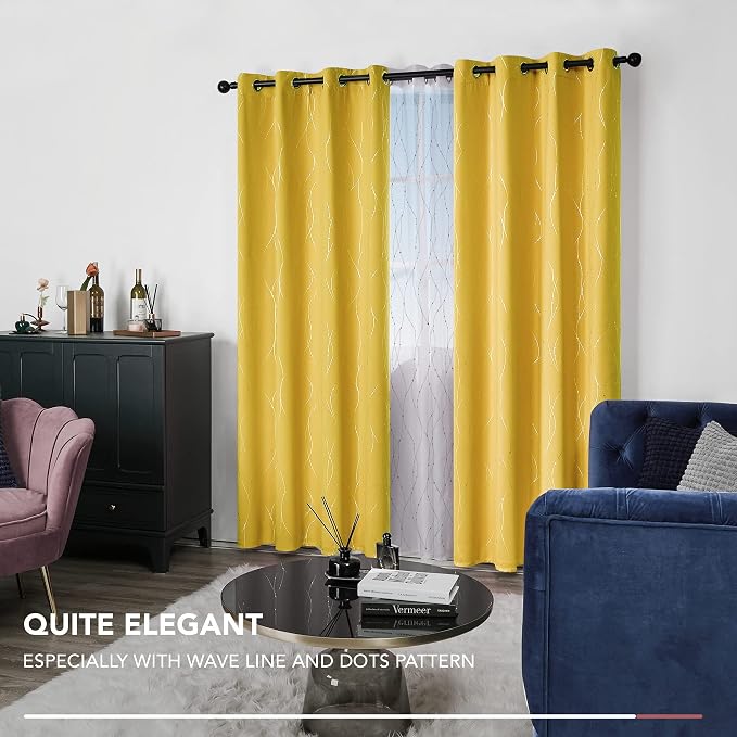 Deconovo Living Room Curtains 95 Inches Long, Thermal Insulated, Room Darkening - Image 6