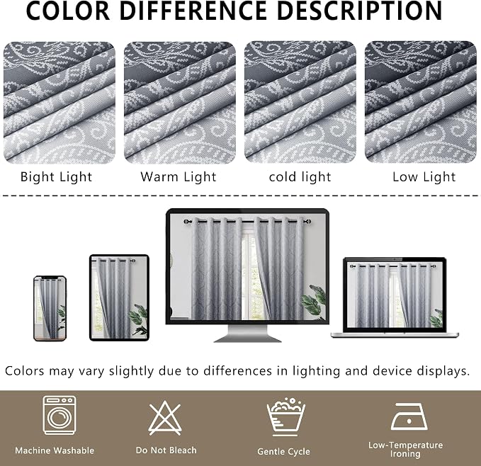 DWCN 100% Blackout Curtains for Bedroom 54 Inch Long - Image 7