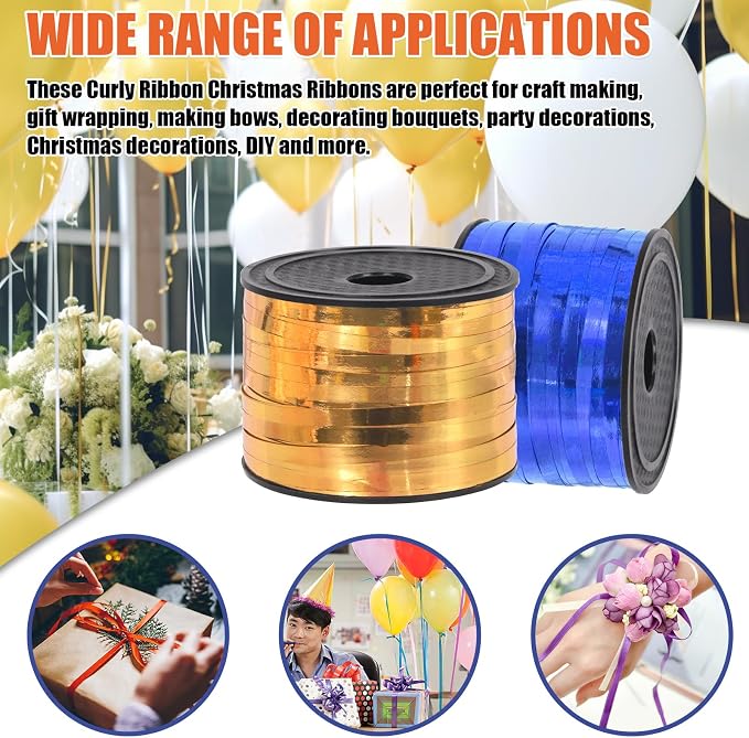 Tanstic 9Pcs Wide Curling Ribbon Set, 800 Yards Total Assorted Colors Wrapping - Image 7
