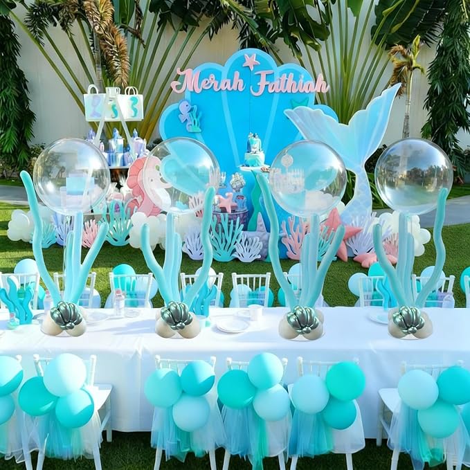 Civaner 52 Pcs Under The Sea Party Decorations 4 Sets Mermaid Table Centerpiece - Image 5