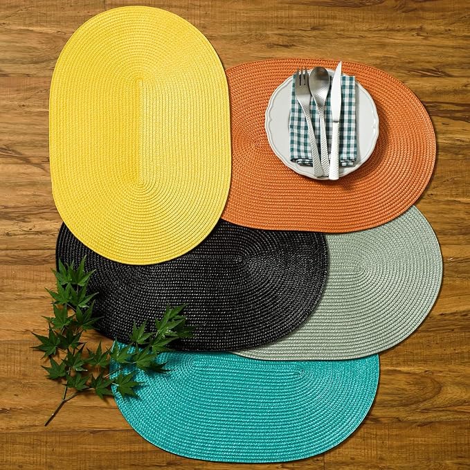 AHHFSMEI Placemats Set of 6 for Dining Table Washable Woven Non-Slip 18x12 - Image 7