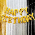 Gold Happy Birthday Balloon Banner, Foil Letter Balloons Party Decoration Sign by Unknown