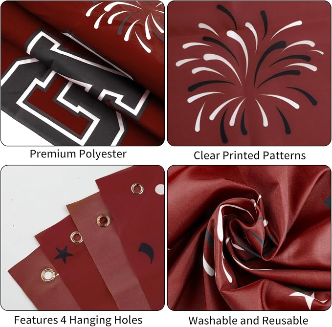 Graduation Decorations 2026 Maroon Graduation Banner 66.1" x 33.8" Graduation - Image 4