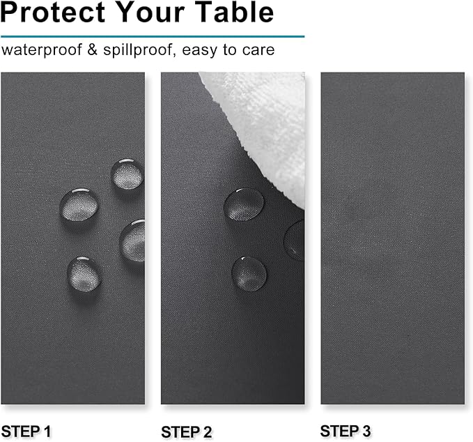 Hiasan Grey Tablecloth for Rectangle Tables - Waterproof and Spillproof Washable Fabric Table Cloth for Dining Room Kitchen Party, 60 x 102 Inch