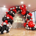 Red and Black Balloons Arch Kit, ADOINBY 140Pcs Matte Red Black Metallic Silver by ADOINBY