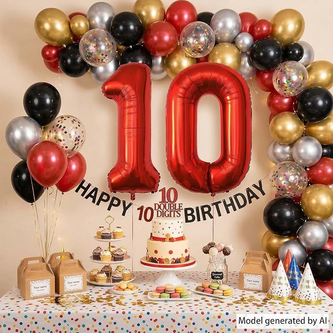 Red Number 0 Balloon 40 Inch, Foil Numeral - Image 7