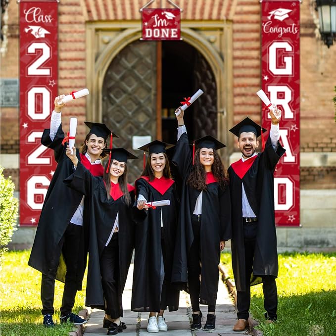 Moukeren 3 Pieces 2026 Graduation Party Decorations Graduation Porch Sign Class - Image 6