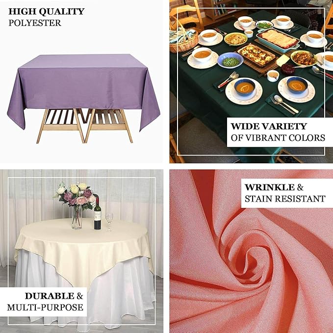 Efavormart 70" Square Linens Violet Amethyst Wholesale Linens Polyester Square Linen Tablecloth for Wedding Banquet Restaurant