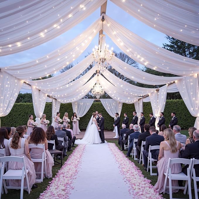 6 Panels White Ceiling Curtains - Image 4