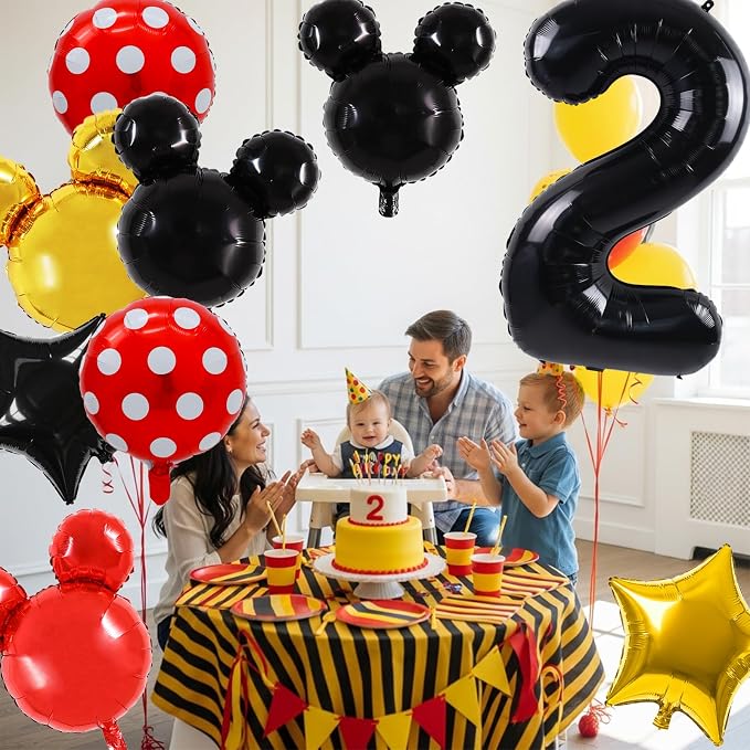 Vuzvuv Red Black Gold Foil Balloon Set - Image 4