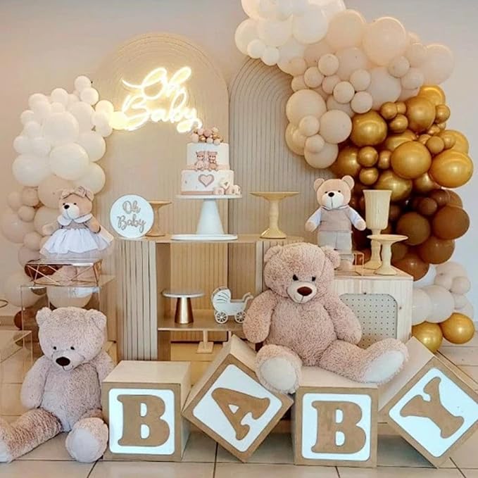 Mr. Pen- Beige Balloons, 12 Inch, 54 Pack, Baby Shower, Rustic & Boho Party - Image 5