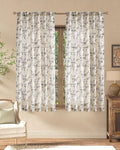 jinchan Black Floral Linen Curtains 63 Inch Farmhouse Back Tab 2 Panels | by JINCHAN