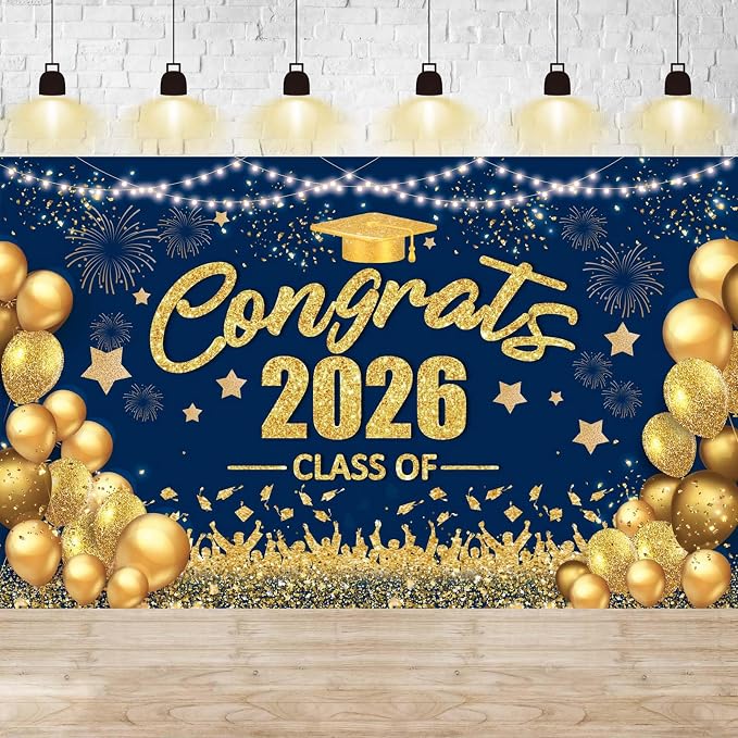 Congrats Class of 2026 Banner Graduation Decorations by ONANNA