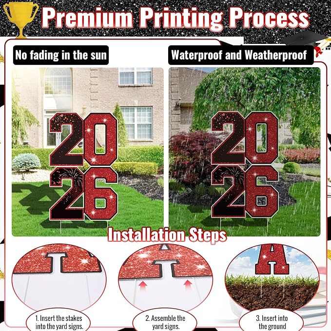 Graduation Yard Signs Class of 2026 Decorations, 2026 Sign - Image 7