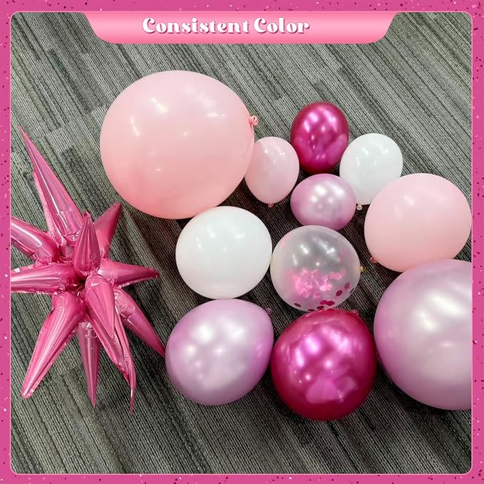 Pink Balloon Garland Arch Kit for Birthday Decorations | 140Pcs Hot Light - Image 6