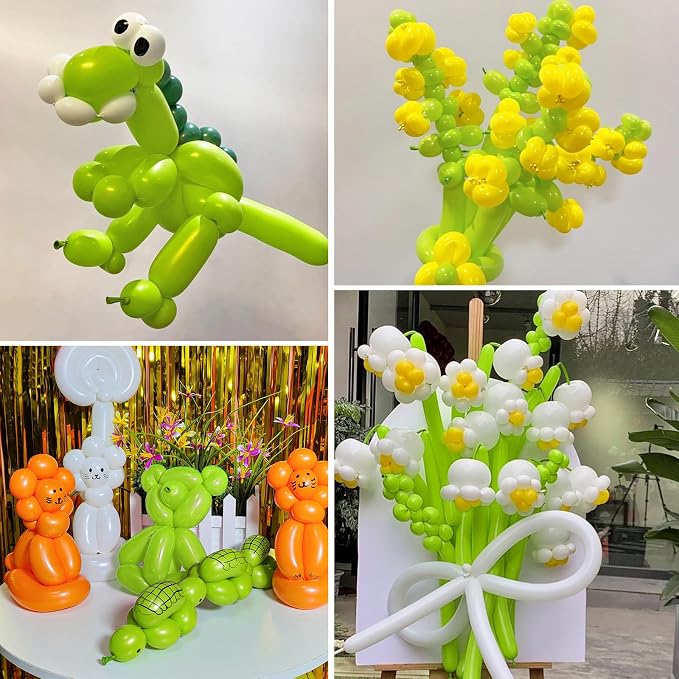 100Pcs Light Green 260 Balloons, Long Balloon - Image 5