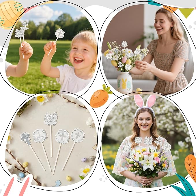 TICIAGA Floral God Bless Decorative Picks - Image 6