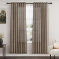 Dark Taupe Linen Curtains 80 Inches Length by Nanspring