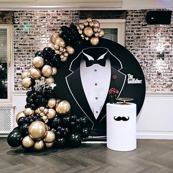 Black and Gold Balloons Arch Garland Kit - Image 5