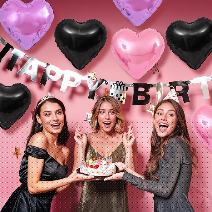 Pink Purple Heart Balloons, 18Inch Purple Pink Helium Polyester Film Balloon - Image 5