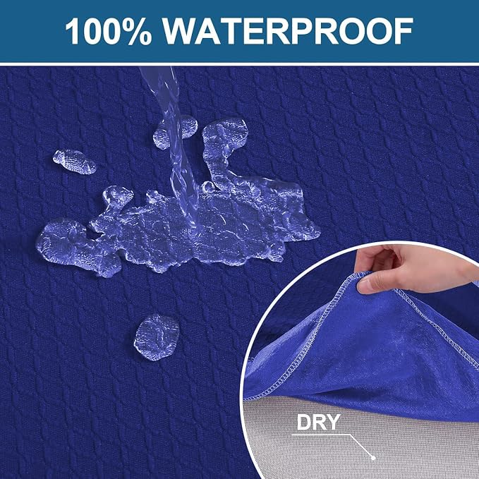 Smiry Waterproof Seat Covers for Dining Room Chairs, No Rear Covers | Stretch - Image 3