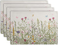 Rustic Wildflower Floral Placemats Set of 4 Spring Summer Vintage Flowers by Wnoesat