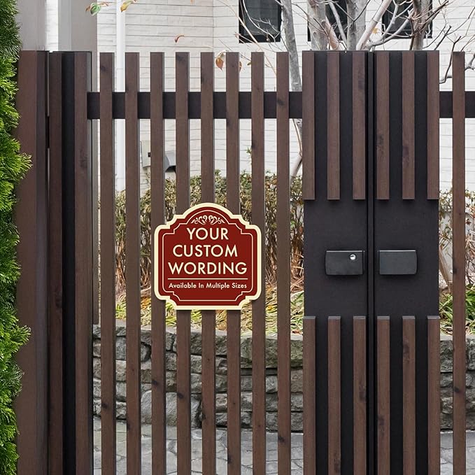 Custom Decorative Outdoor Metal Sign: Personalized Aluminum Design - Driveway Red Brick 8x8 In - Waterproof, Made In USA
