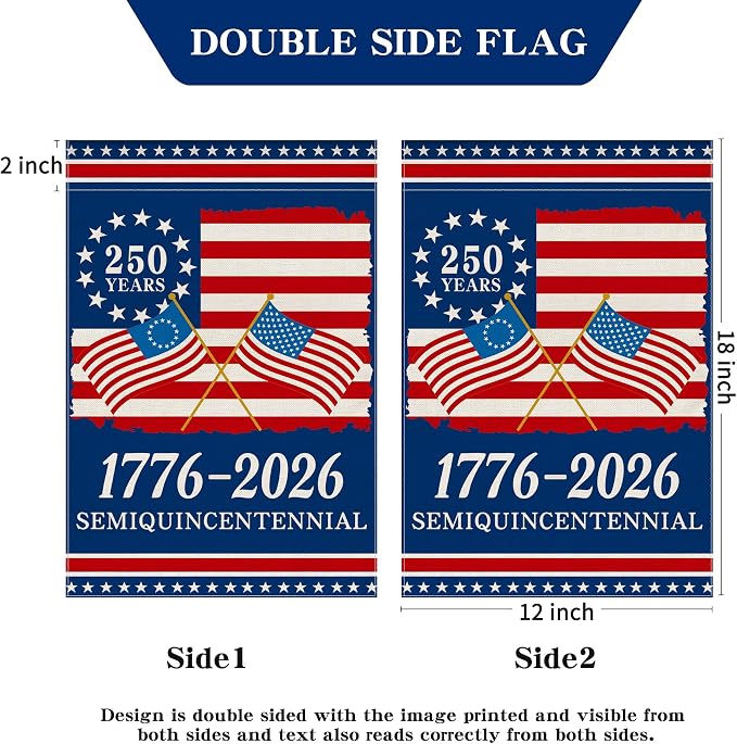 250th Anniversary America Garden Flag, 250 Anniversary USA Flag 1776-2026 - Image 7