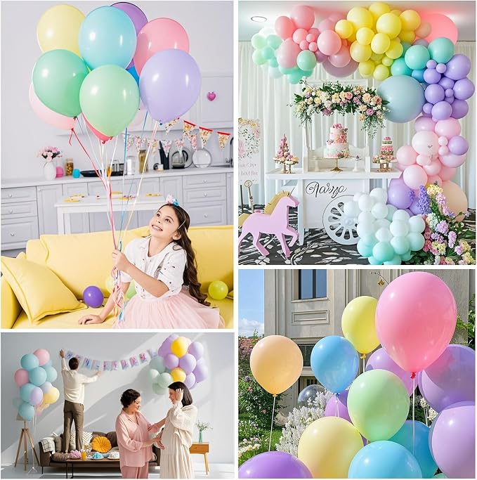 Pastel Balloons Latex Pastel Birthday Decorations 100 Pack 12 inch Round Helium - Image 7