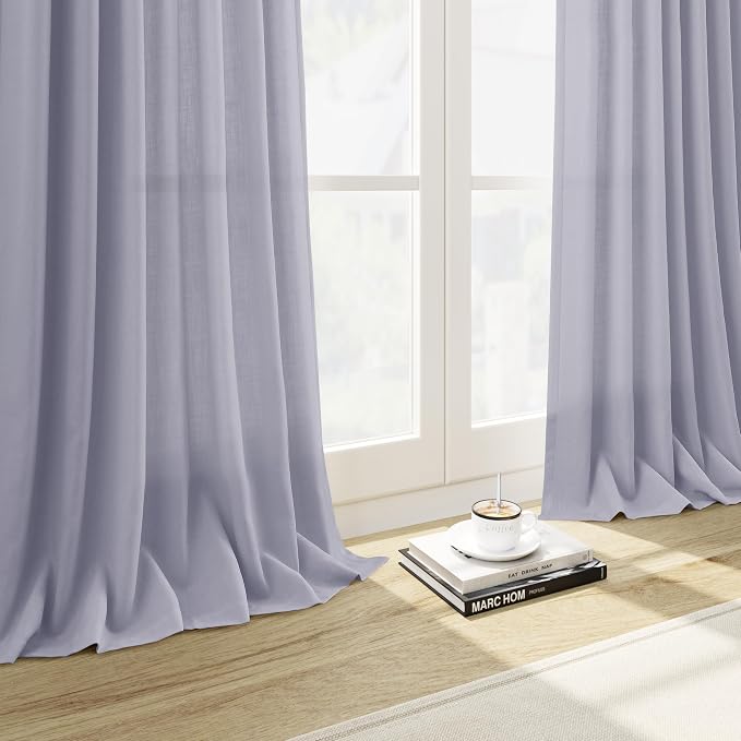 Lavender Purple Linen Curtains 96 Inches Long - Image 5