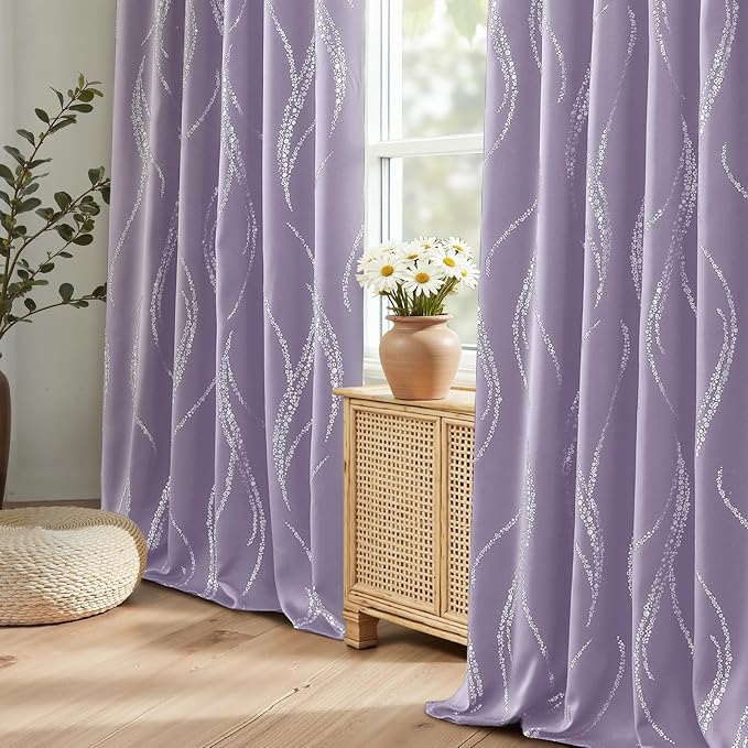 Yakamok Lilac Light Blocking Curtains - Image 9