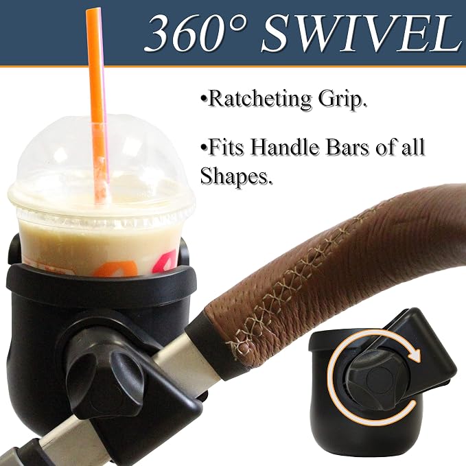 W4W Universal Stroller Cup Holder – Mega Strength Adjustable Clamp fits on Any - Image 3