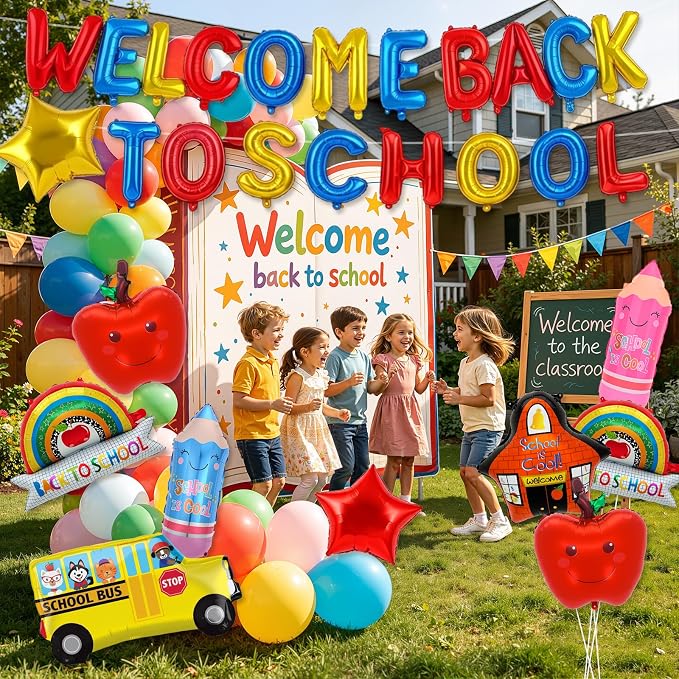 Welcome Back to School Balloons, School Bus, School and Star Balloons - Image 7