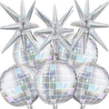 Disco Ball Balloons for 70s 80s Disco Party Decorations, 22 Inch Large 4D by OuMuaMua