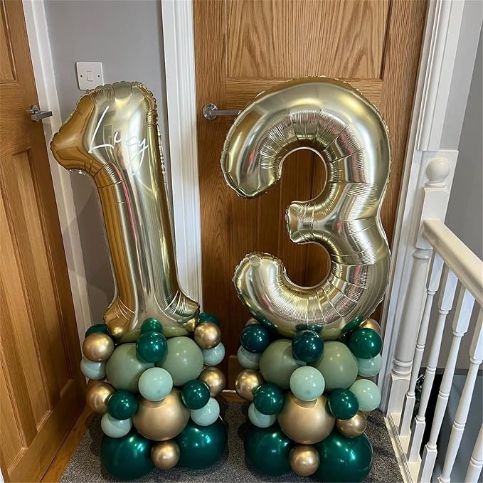 Champagne Gold Number 10 Balloons - Image 4