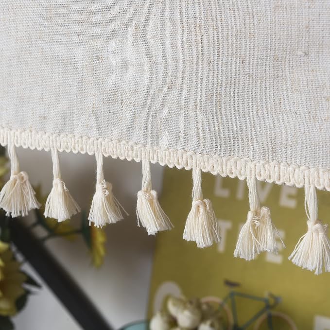Sutuo Home Boho Sheer Curtain Valance Cotton Linen - Image 4