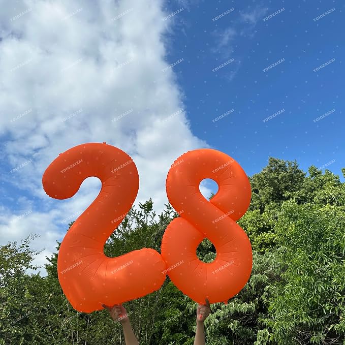 Orange Birthday Number 20 Balloon 40IN Fluorescent Orange 20 Balloon | - Image 5